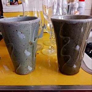 Pottery mug glasses